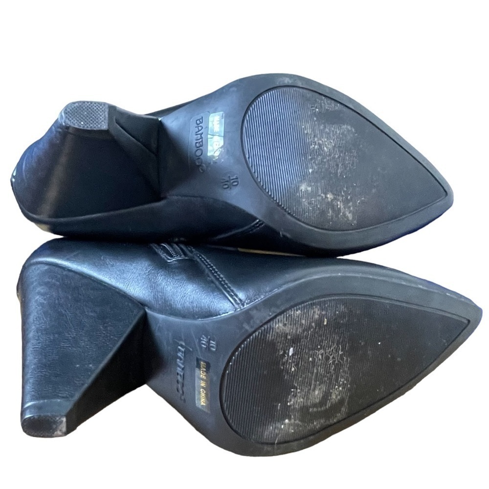 EUC Bamboo boots, unique heel, fashionable, black, size 10. - Picture 6 of 6